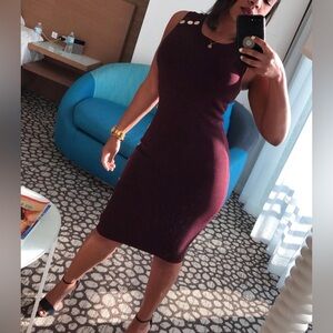 New York & Company Deep Burgundy Midi Dress
